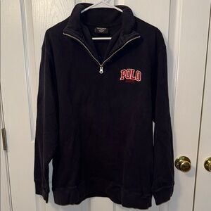 Vintage Men’s Polo Jeans by Ralph Lauren Sz Large Blue Quarter Zip-Up Sweater